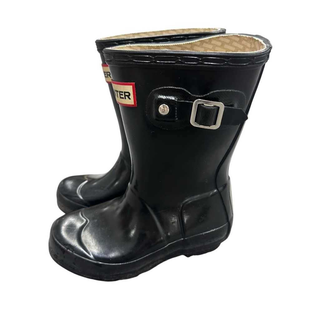 Hunter Original Kids‎ Black Gloss Rain Boots SIze 10/11